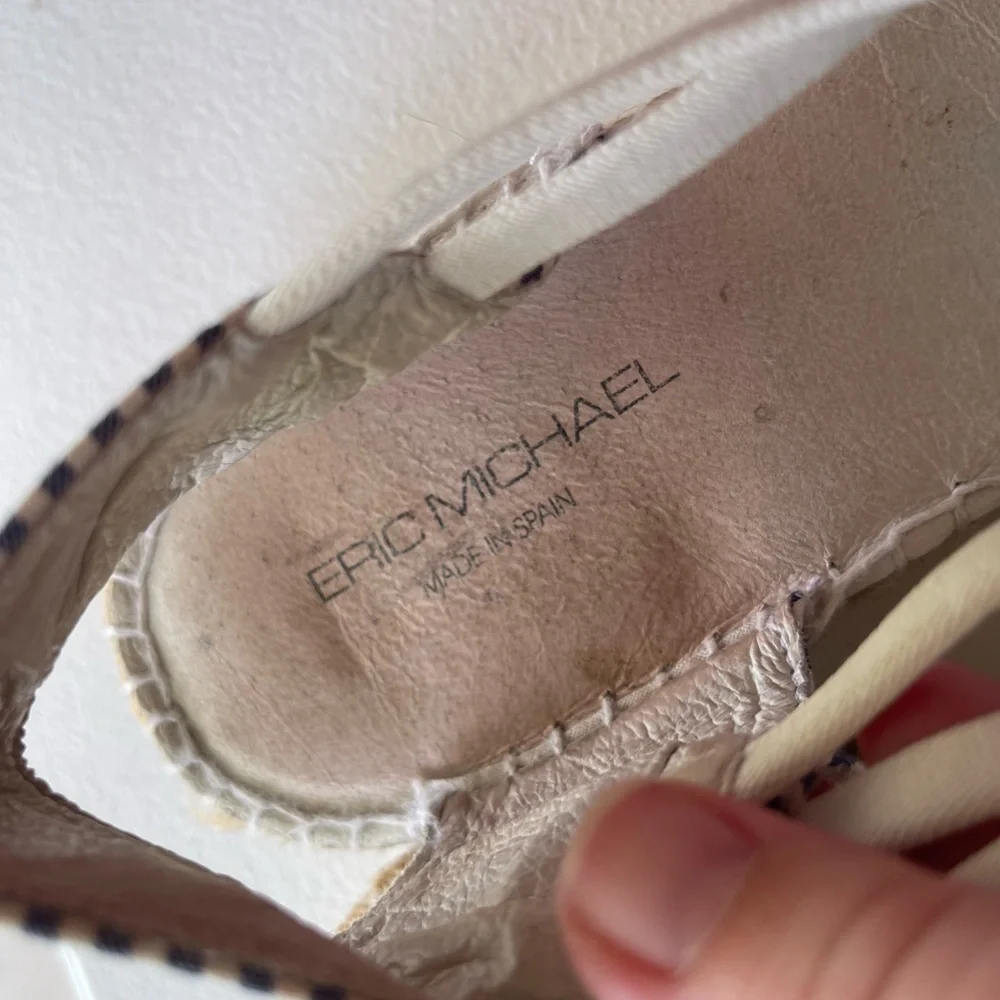 Eric Michael navy white stripe nautical espadrille